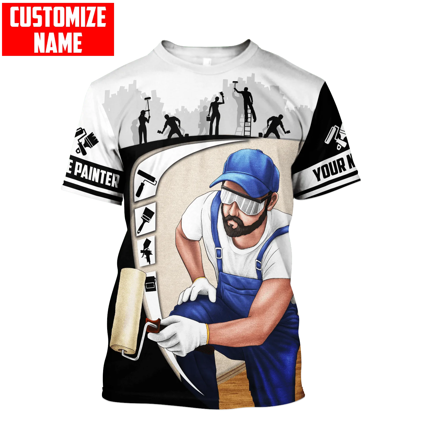 Streetwear Brand T Shirt - Kişiselleştirilmiş Adı Ressam 3D Her Yerinde
