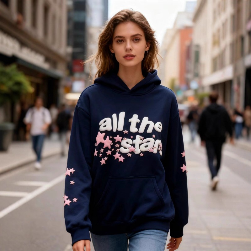 Streetwear Brand Drops - Yeni Harfli Köpük Baskılı Elmas İşlemeli
